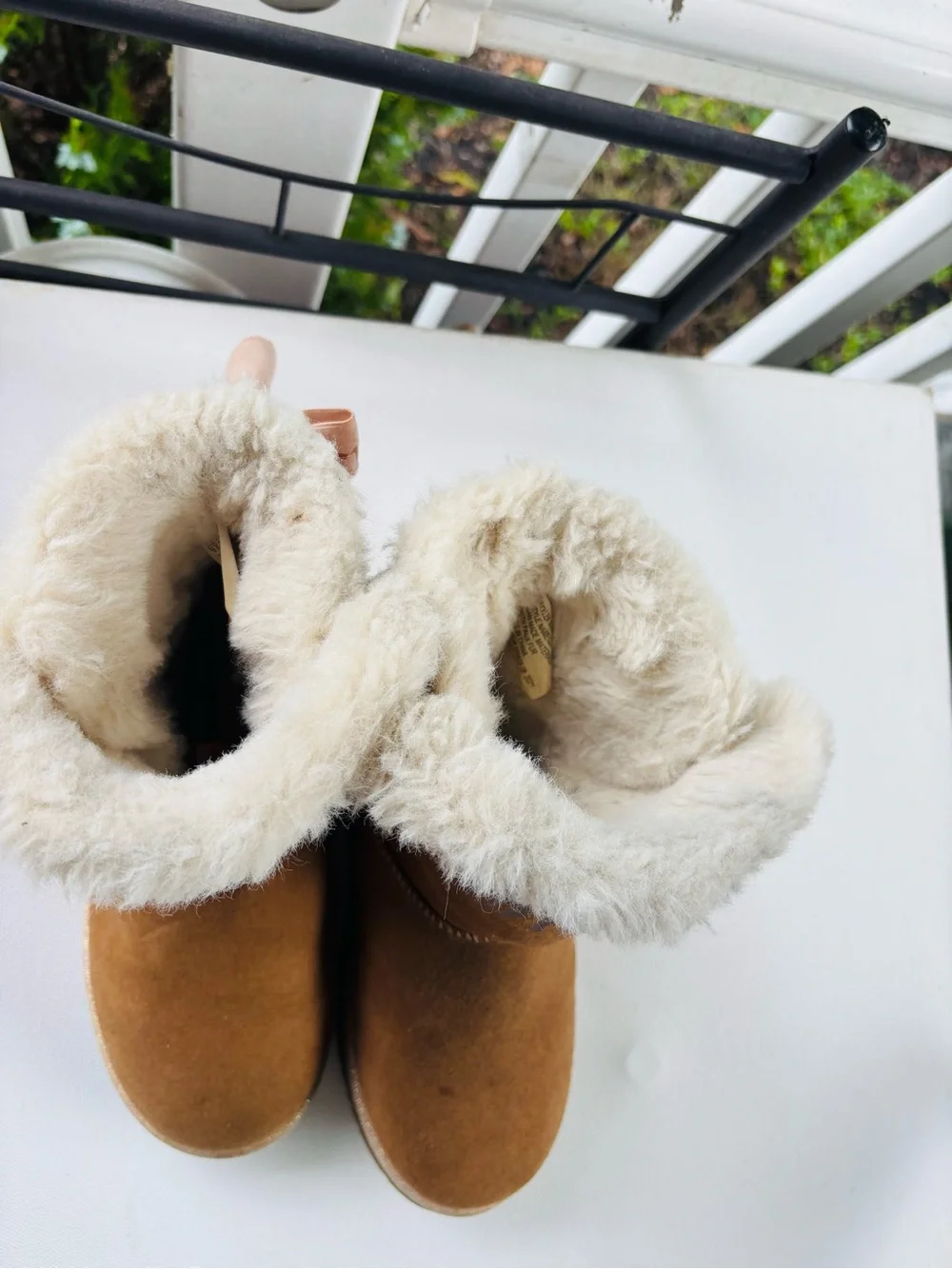 Juicy Couture Chestnut Brown Faux-Shearling Embellished Kids Boots